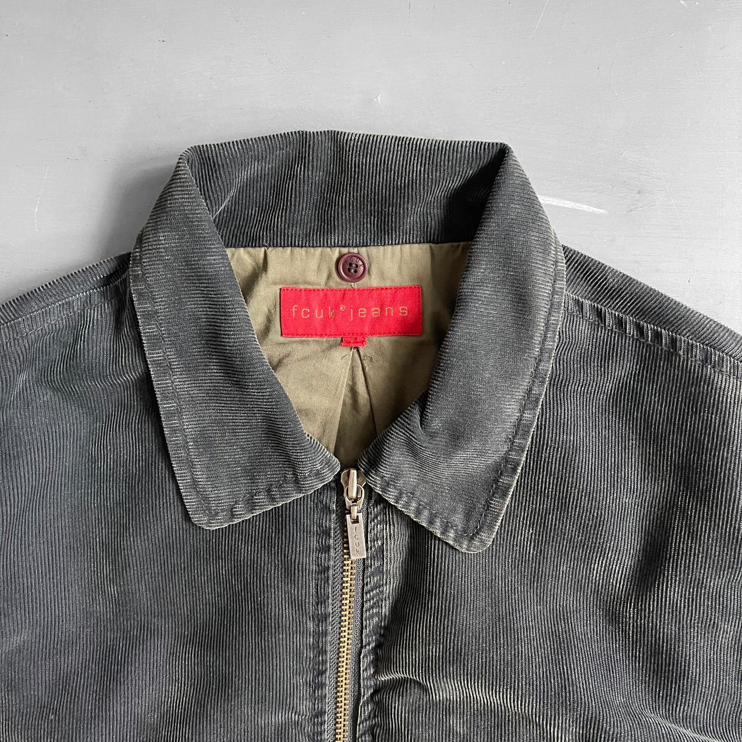 1990s FCUK corduroy bomber jacket (L)