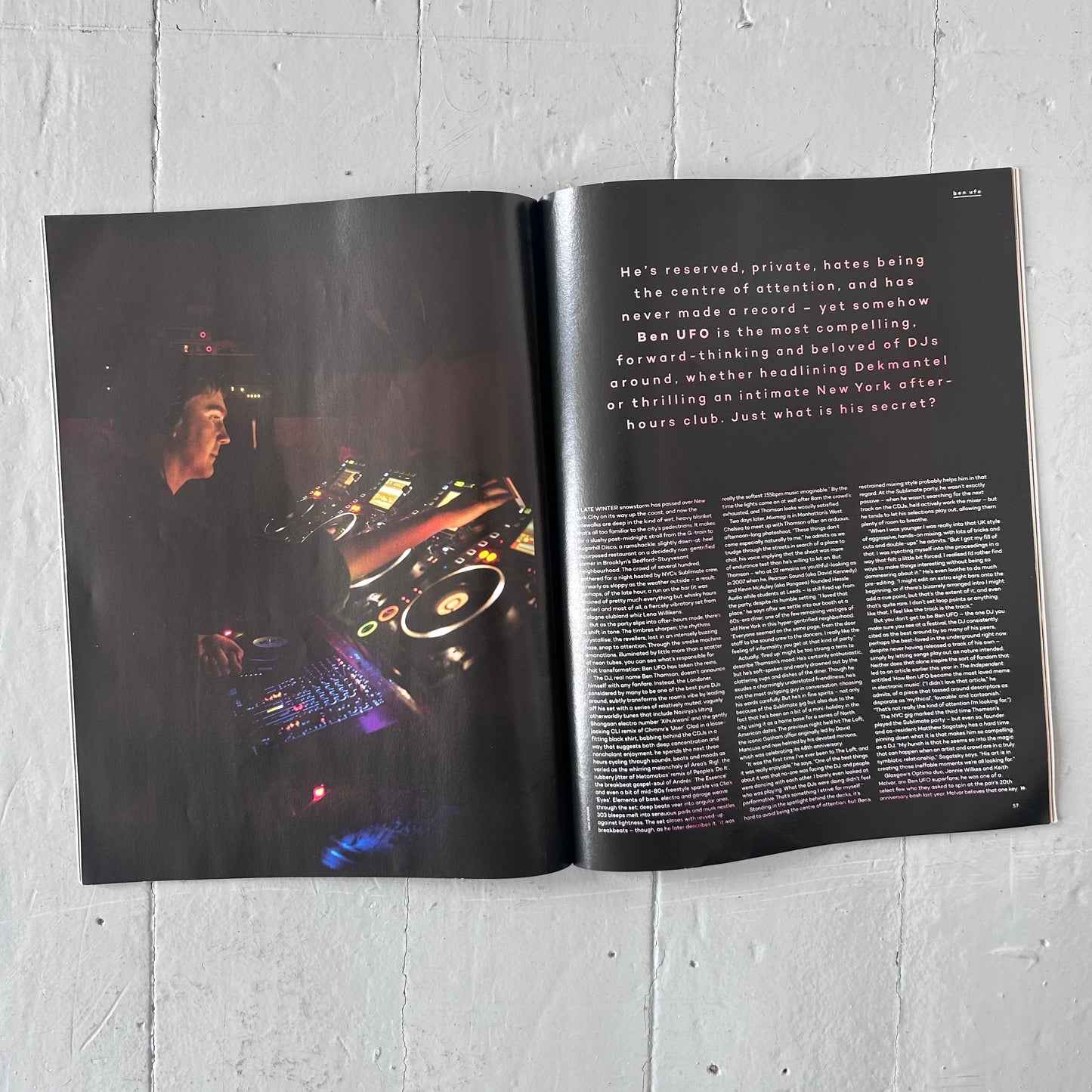 2018 Mixmag magazine; BEN UFO edition