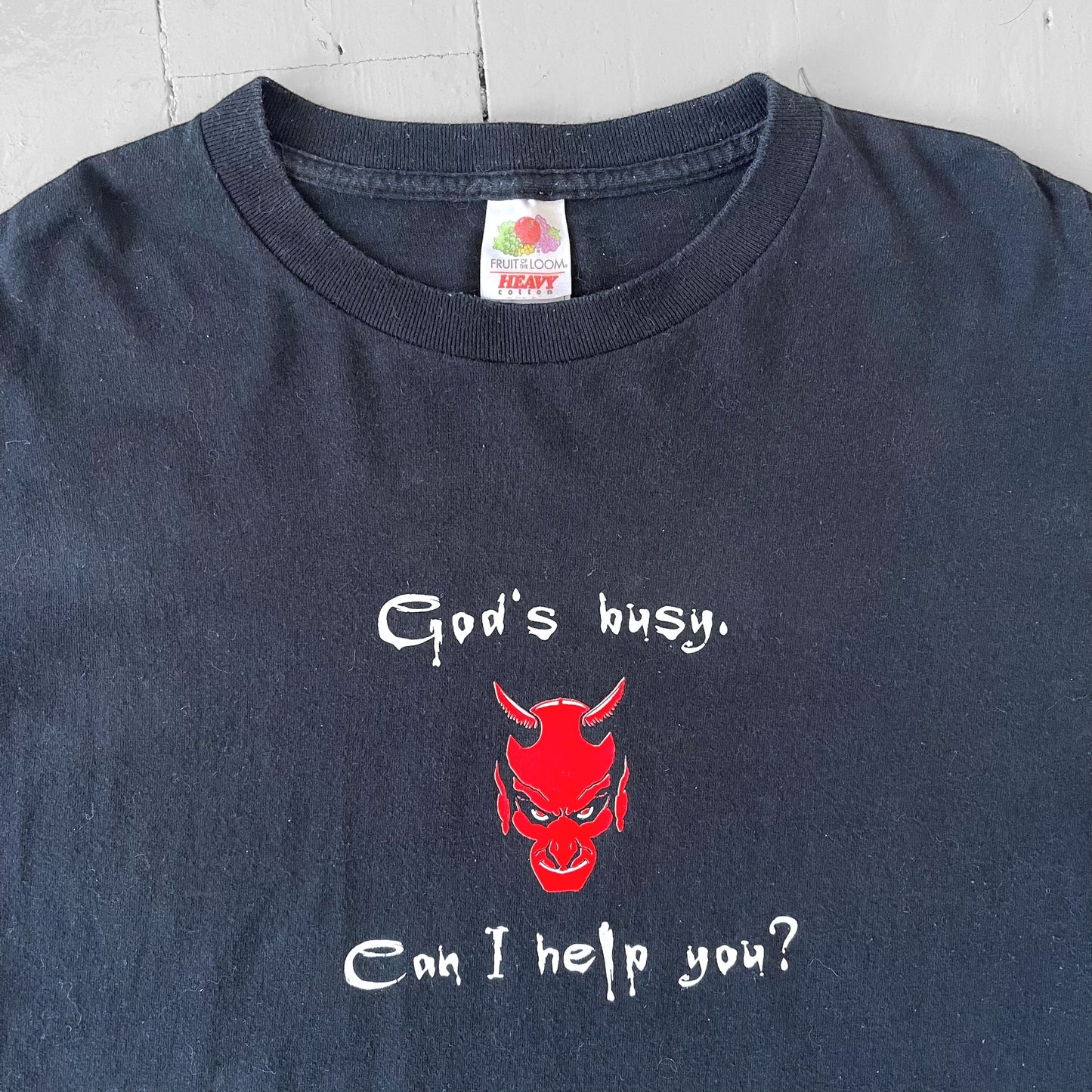 2000s Gods busy can I help? T-shirt (XL)