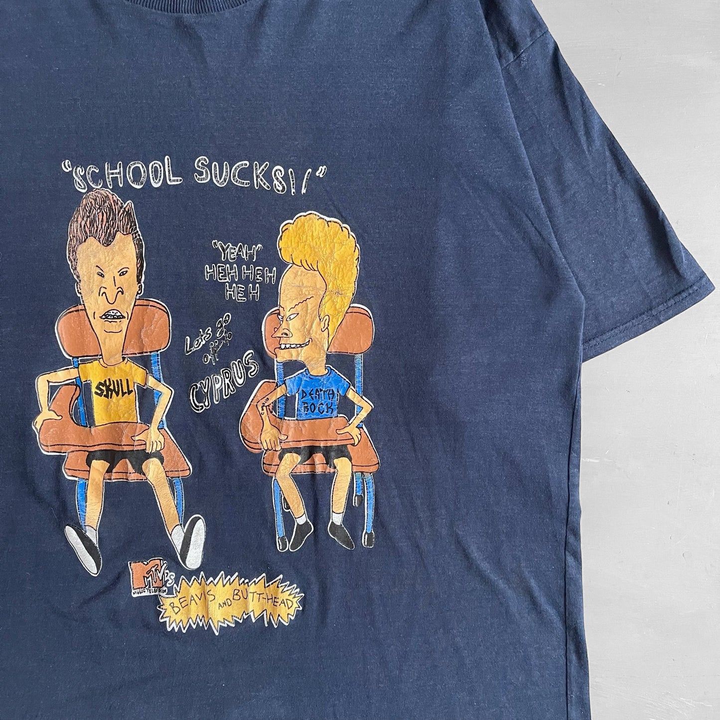 1990s Beavis & Butthead school sucks T-shirt (L)