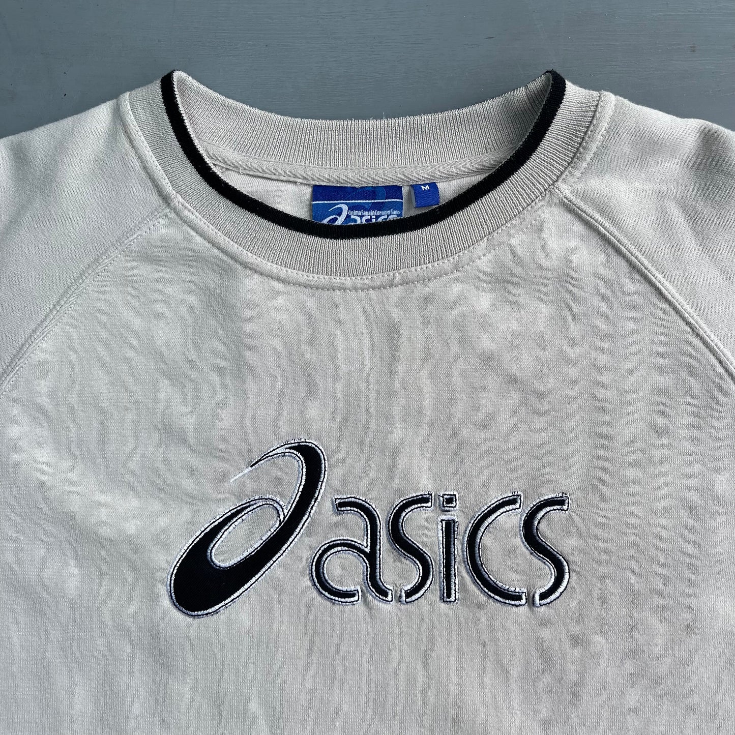 1990s ASICS spell out jumper (L/XL)