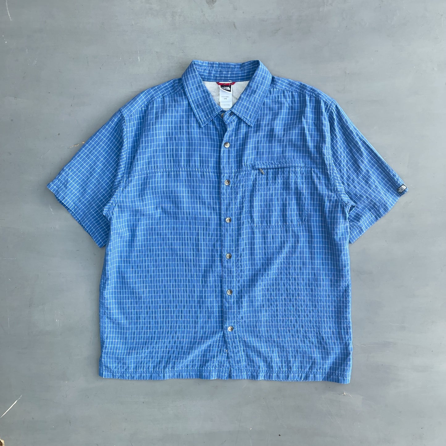 2000s North Face checked short sleeve shirt (XL)