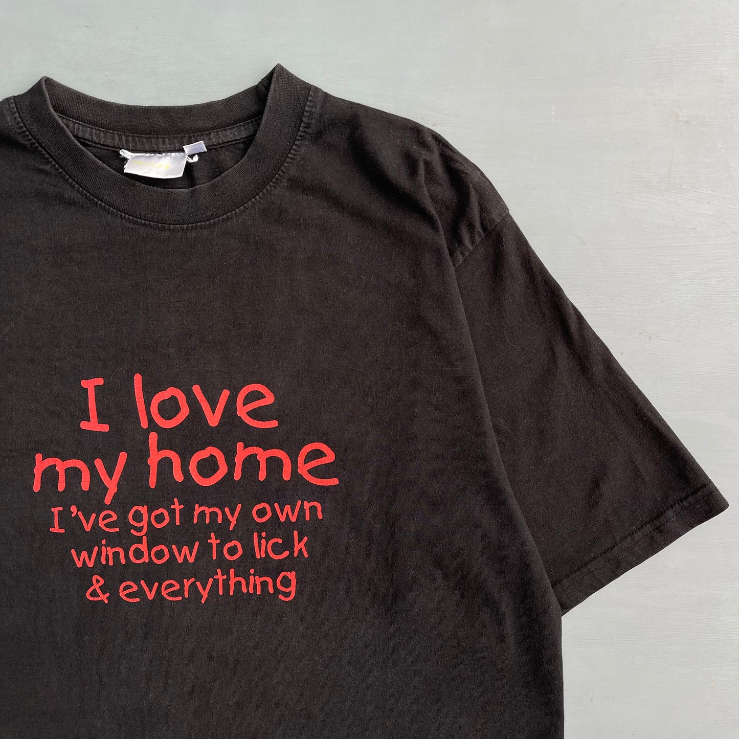 2000s I love my home I’ve my own windows to lick and everything slogan T-Shirt (L)