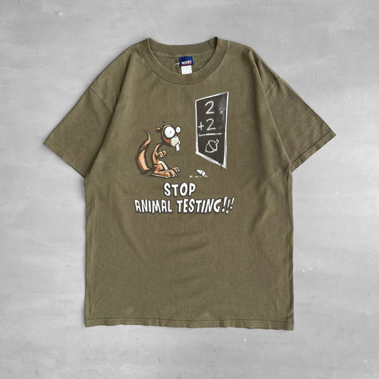 1990s Stop animal testing squirrel parody T-Shirt (L)