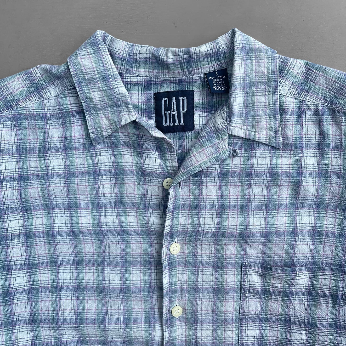 1990s GAP checked short sleeve shirt (M)