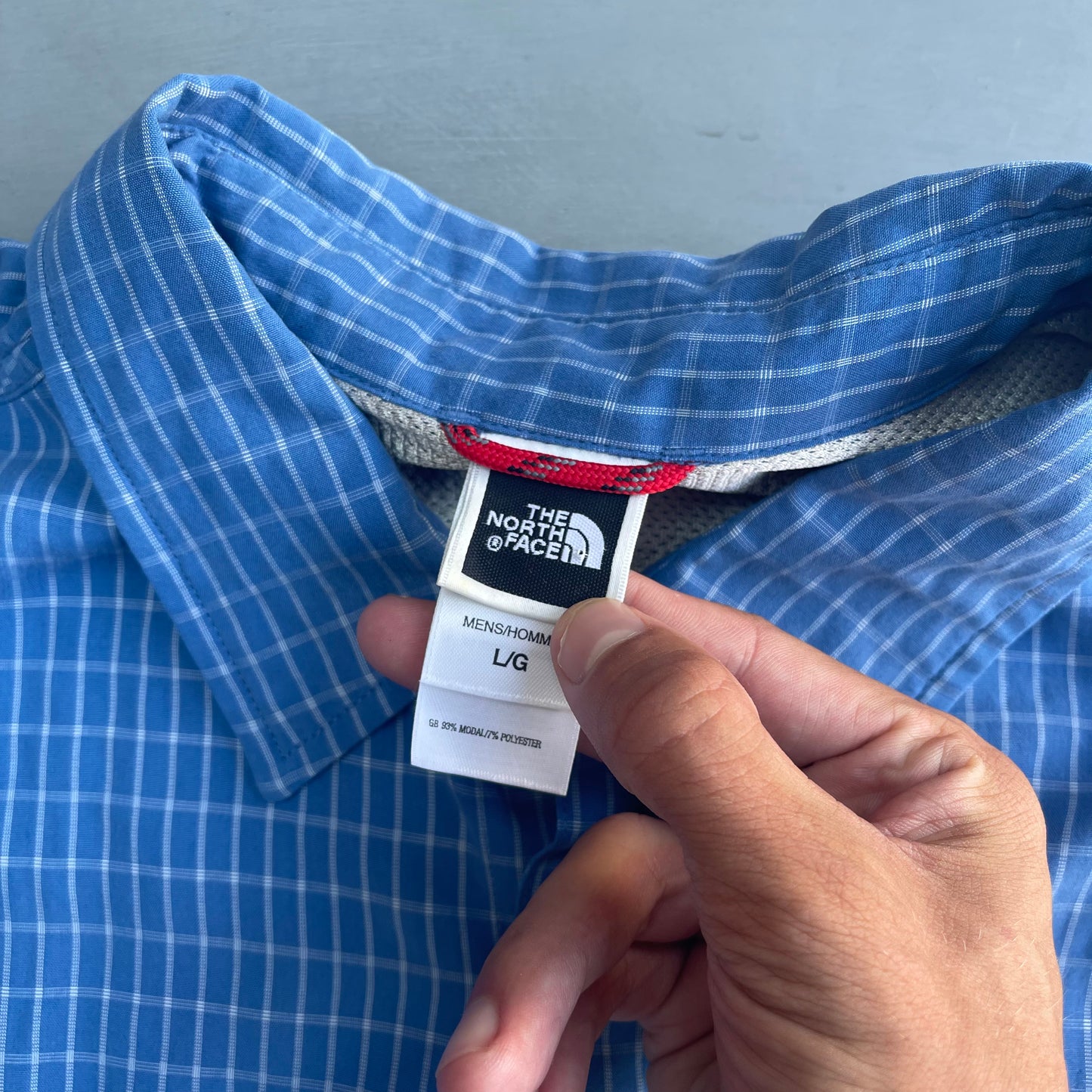 2000s North Face checked short sleeve shirt (XL)