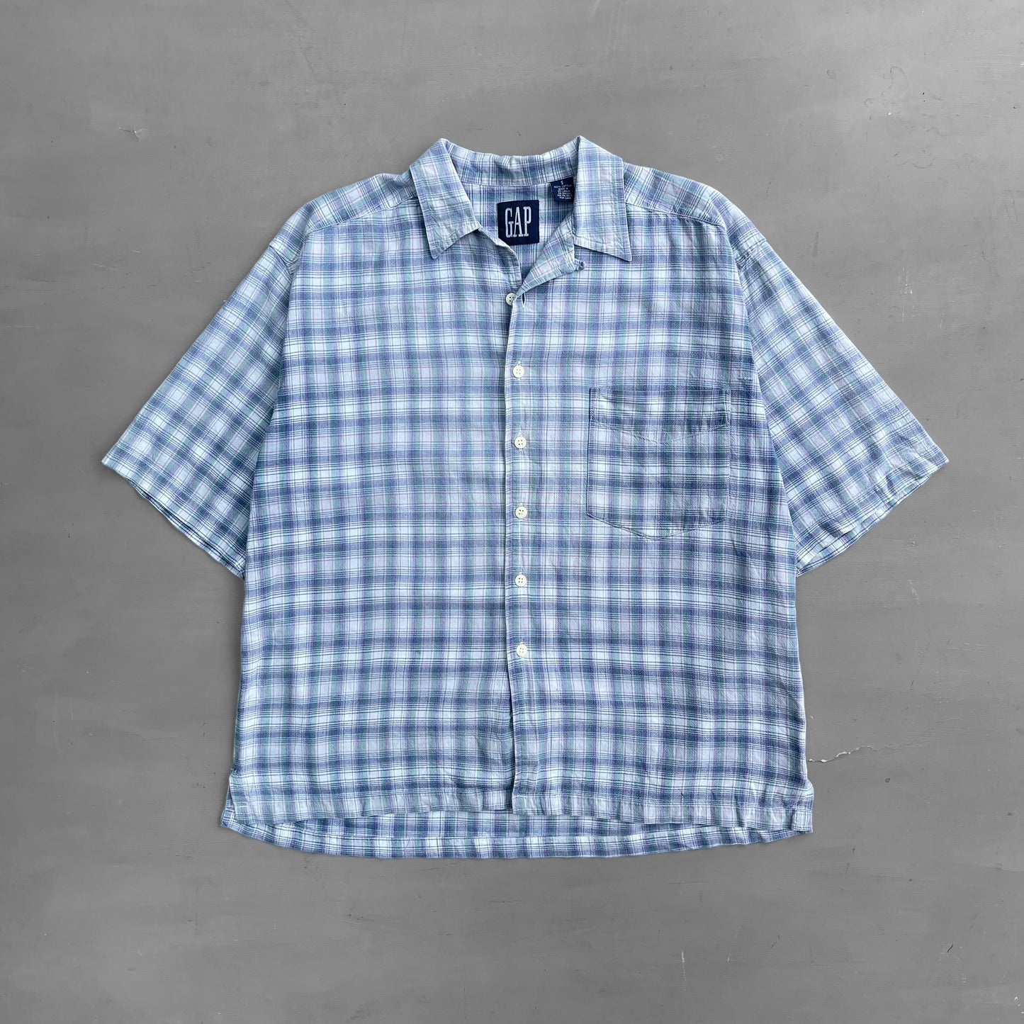 1990s GAP checked short sleeve shirt (M)