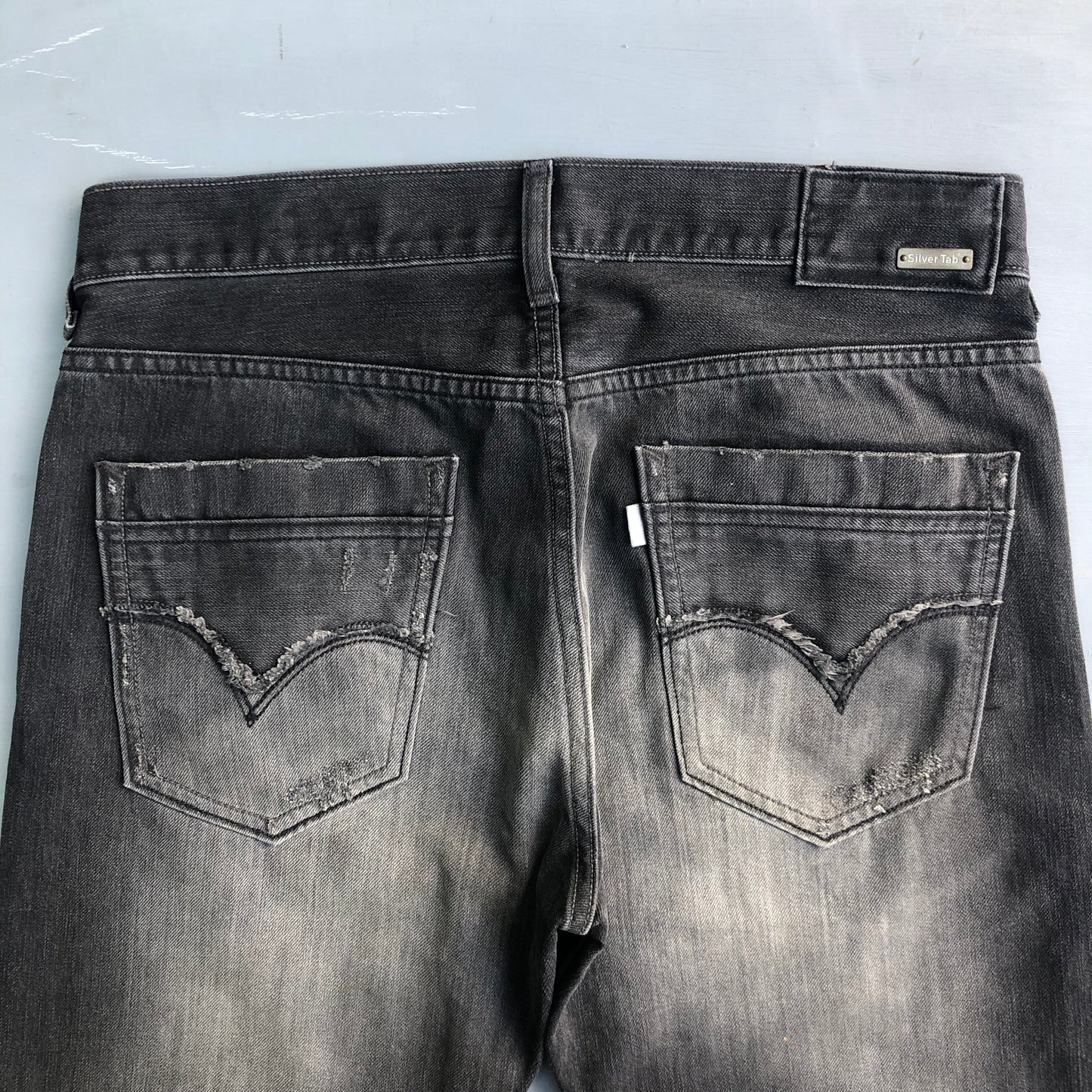 2000s washed black Levis SilverTab straight jeans (34 waist)