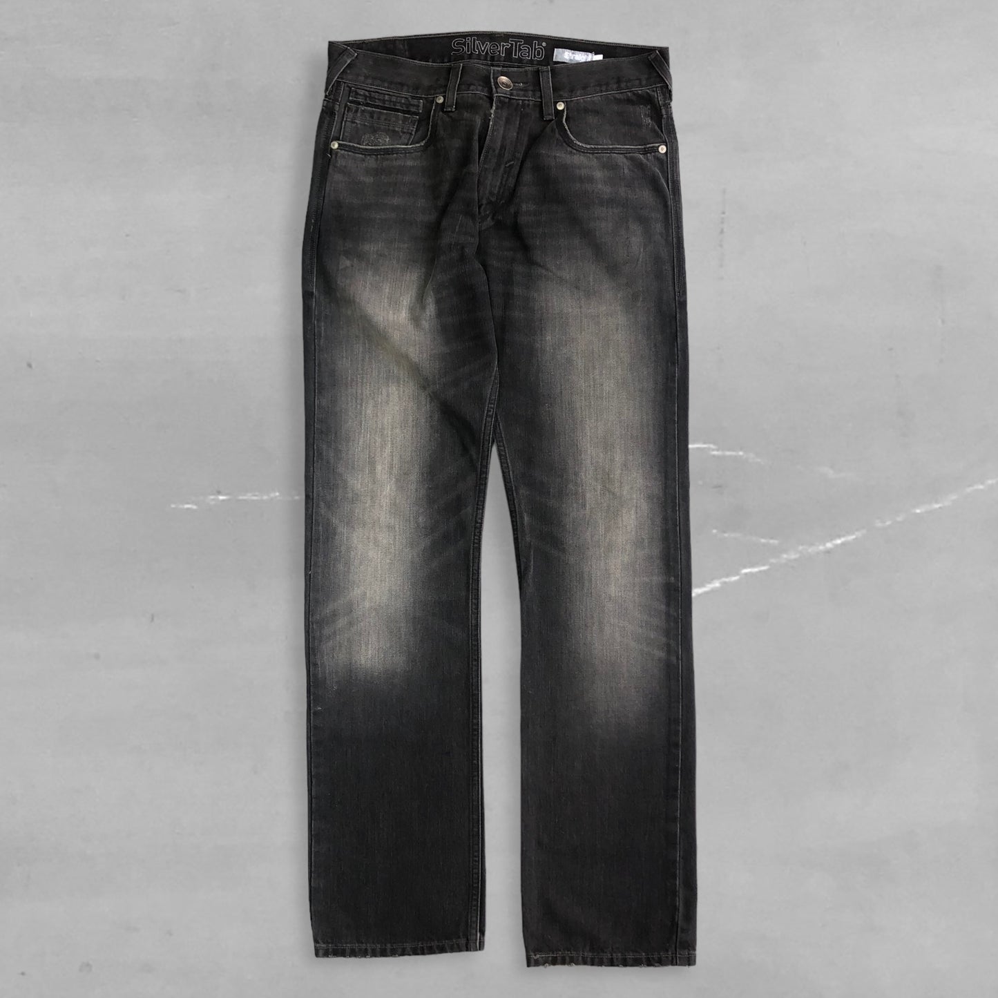 2000s washed black Levis SilverTab straight jeans (34 waist)